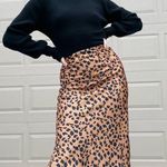 Urban Outfitters Abstract Cheeta Leopard Print Slip Style Midi Skirt Small Photo 3