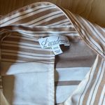 L'Academie  Brown and Cream Striped Shirt Photo 1