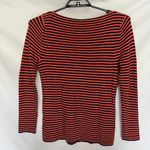 Lauren Ralph Lauren Cotton Stripe Womens Sweater Size XL Orange Blue Boat Neck Photo 4