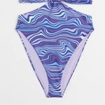 H & M Hi Leg Cut Out Swimsuit Purple Bikini Tankini Size Large NWT Photo 5