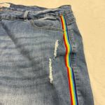 Lane Bryant 22 Plus Rainbow Stripe Denim Shorts Stretch Pride Summer Casual Cute Photo 2