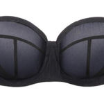 Savage X Fenty Mesh Unlined Strapless Bra with Boning in Black, Size 32D Black Photo 0