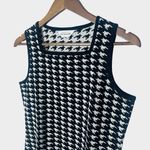 Misook  Black White Houndstooth Sleeveless Knit Tank Top Small Photo 4