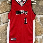 Y2K Early 2000s Red/Black/White ESPN Jersey Tank #1 Red Photo 0