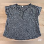 Old Navy  linen henley short sleeve tshirt heathered gray size large Photo 1