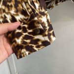 Jones New York  Signature button down, brown, white, tie long sleeve size medium Photo 3