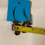 Vintage Floral Red Beaded Hook Earrings – Boho Chic Dangle Jewelry Photo 0