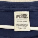 PINK - Victoria's Secret  Dark Blue Lace-Up Long Sleeve Top Photo 2