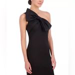 Eliza J Bow-Trim One-Shoulder Sheath Cocktail Dress in Black 18 Photo 1