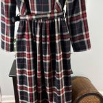 Ms N Elegance Womens Plaid Long Sleeve Dress Double Breasted Round Neck Belted M Size M Photo 6