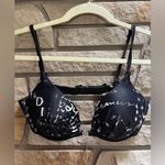 Venus Vintage Swimwear Bikini Black White Scroll Print Y2K 34b top Medium Bottom Photo 10