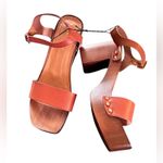 Madden Girl G-Dean Faux Leather Square Toe Heel Sandal Sz 8 Rivets 3.5” Heel Photo 0