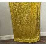 Mac Duggal NEW Ieena for Yellow Sequined Ruched One Shoulder Gown Size 2 Goddess Photo 11
