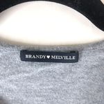 Brandy Melville  Womens Crop Sweater Top V Neck Long Sleeve Gray OS Photo 2