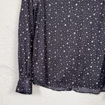 Urban Outfitters Blue Satin Star Print Button Down Shirt Womens M Galaxy Preppy Photo 4