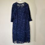 Alex Evenings  Women's Tea Length Embroidered Dress with Illusion‎ Sleeves 22W Photo 3