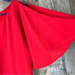 Anne Klein Sz 14 Red Flutter Sleeve Side Zipper Faux Wrap Dress w/Matching Belt Photo 6