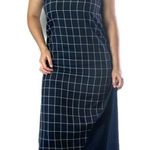 Skies Are Blue Navy Blue Plaid Maxi Dress Size Small Photo 1