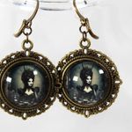 Handmade A Spot of Doom and Tea – Gothic Victorian Sinister Woman Earrings Bronze Photo 3