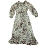 Veronica Beard Beige Derby Paisley Silk Midi Dress Womens Size 00 Ruffles Photo 3