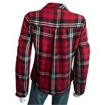 Guess  Red Plaid Floral Embroidered Flannel Button Down Shirt Y2K Grunge Size M Photo 4