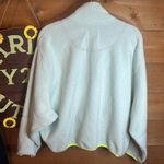 Urban Outfitters Ethan Fleece Retro Half Zip Pocket Collar Popover Jacket Neon Photo 3
