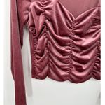 Love, Fire Womens Pink Velour Ruched Long Sleeve Top NWT Size XL Photo 3