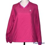 Ashworth  medium water resistant women’s v neck pink white pullover jacket Photo 12