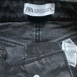ZARA  Black Jean Shorts with Distressed Hem Photo 1
