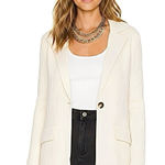 Free People  Womens Sweater Sz Medium Sarah Blazer Minimalist Preppy Neutral Photo 0