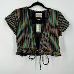 Ace & Jig  Rainbow Striped Tie Front Blouse Photo 0