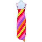 Derek Lam Derek Heart Size M Rainbow Stripe Maxi Dress Bodycon Sleeveless Adjustable Photo 5