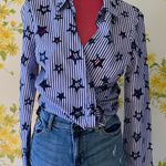 Sugar Lips Button up striped shirt size M Photo 2