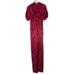 Monique Lhuillier ML Red Currant Jacquard Short Sleeve Jumpsuit 8 Photo 44