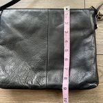 Margot Black Pebbled Leather Crossbody Bag OS Double Zipper Closure Adjustable Photo 11