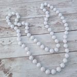 Vintage Necklace White Faceted Beads Retro Statement Necklace 35" Photo 1