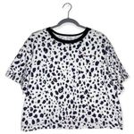 Champion cropped tee leopard print black white activewear sportswear women's L Photo 1