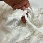 O. Vianca White Milkmaid Smocked Off Shoulder Stripe Print Bodycon Mini Dress M Photo 6