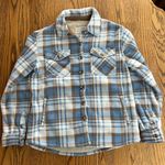 Blue and brown flannel jacket Photo 0