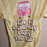 Simply Southern  Life Is A Journey Light Yellow Tee With Hippie Pink Camper Van Photo 4