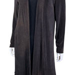 Chico’s Travelers Open Cardigan Fringe Hem Brown Duster Photo 0