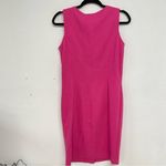 Adrienne Vittadini  Hot Pink Gold Button Sleeveless Sheath Dress Womens 6 Barbie Photo 6