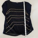EXPRESS Black Amber Beaded Studded Rockercore Short-sleeved Tee Shirt Top Small Photo 3