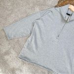 J.Crew University Terry Long Half-Zip Tunic Sweatshirt Heather Grey Cozy Chic Photo 5