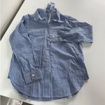 Rails ‎ Top Womens Small Blue Mimi Maldives Stripe Button Down Bow Neck Blouse Photo 7