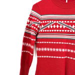 Free People size XS Hot Cocoa Sweater Dress Red White Gray fair isle Photo 2