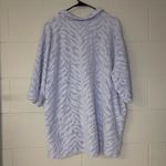 Urban Outfitters  Blue Raised Zebra Print Polo Quarter Zip Shirt Women’s Size XL Photo 3