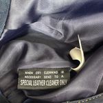 Source Unknown Dark Blue 100% Leather Fit and Flare Pants Photo 2