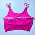 Danskin Scallop Hem Womens Thin Double Strap Crop Tank Luminous Pink Sz L Photo 5