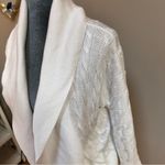 Ralph Lauren women Med wrap cardigan sweater White cable knit cotton Wide Collar Photo 1